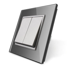 Load image into Gallery viewer, Livolo 2 ahela mehaaniline lüliti klaaspaneeliga