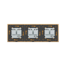Load image into Gallery viewer, Livolo kolmekohaline klaasist pistikupesa paneel + 3 pistikupesa
